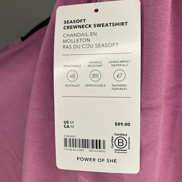 NWT ATHLETA Seasoft Crewneck Sweatshirt Purple Medium - Picture 5 of 6